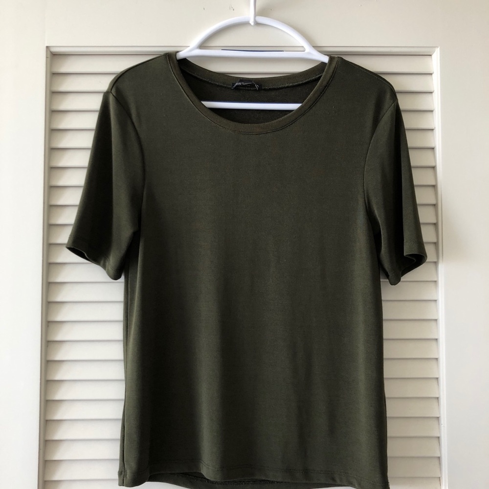 Zara olive green silky top